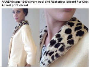 Etsy listing advertising real snow leopard fur 